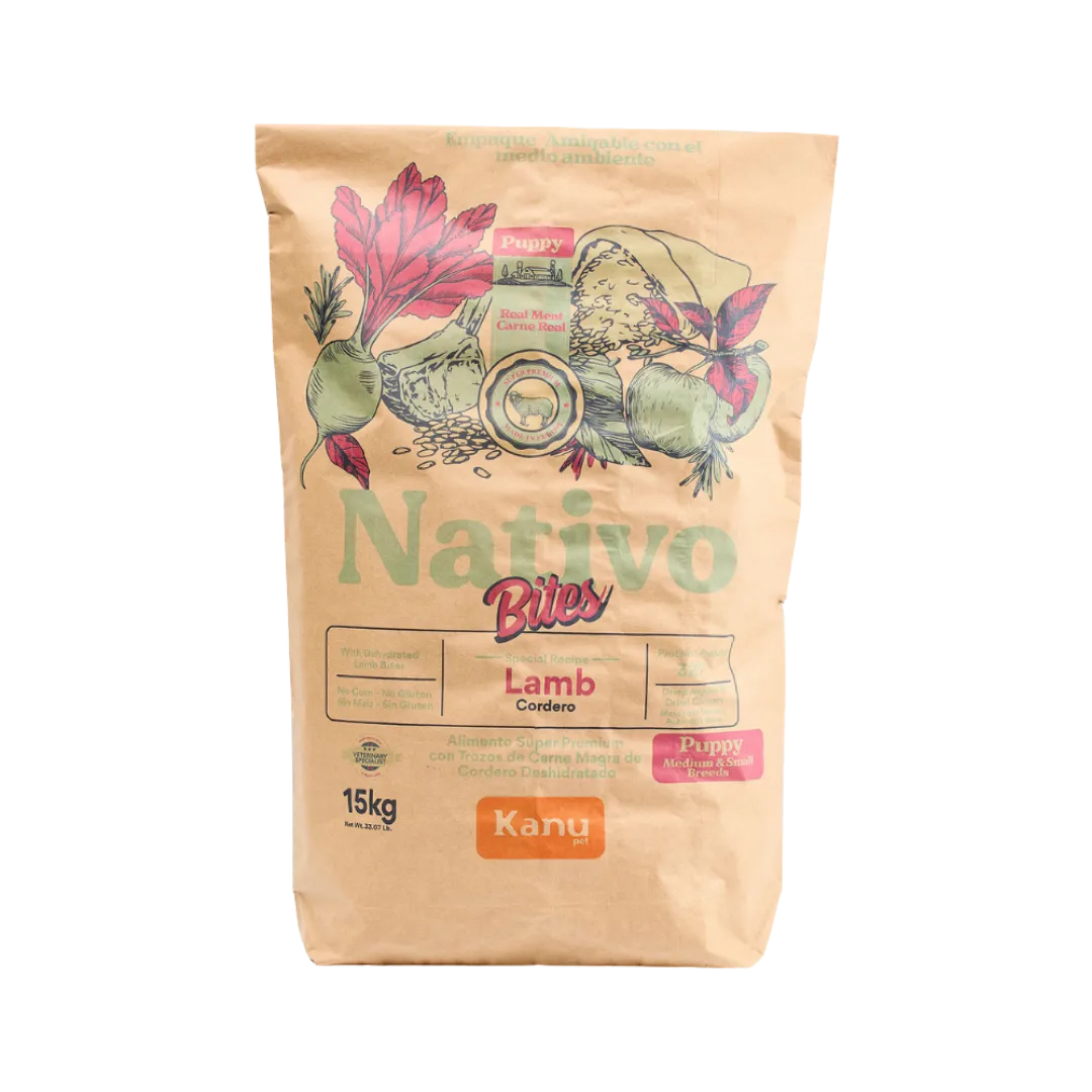 Alimento Seco Nativo Bites Cordero Kanu Pet para Perro Cachorros