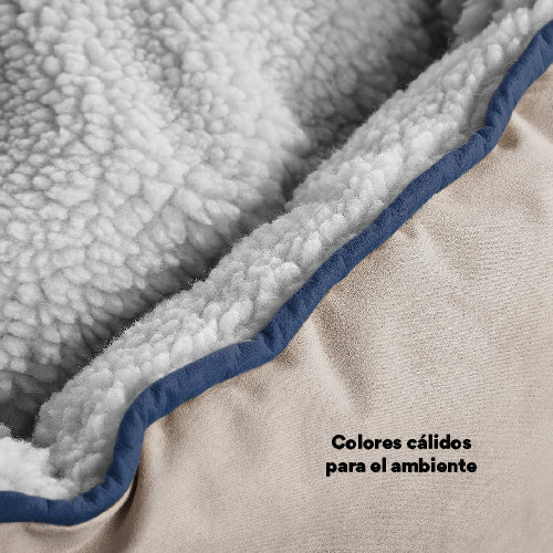 Cama Rectangular Ovejero Gris con Azul Kanu Pet para Perro