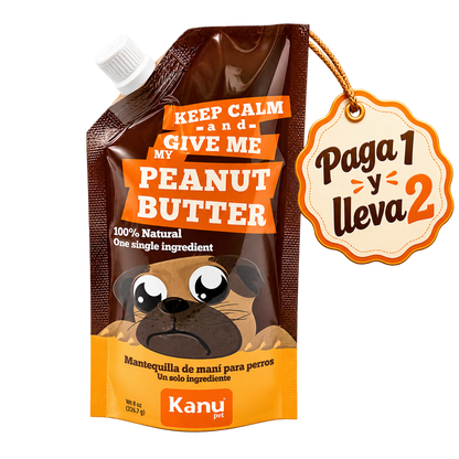 Snack Mantequilla de Maní Kanu Pet para Perro. Un solo ingrediente