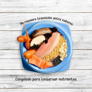 Alimento Congelado Receta Gourmet Basa de Kanu Pet Salmón sabor a Wakame para perros. 100% Comida Real - {{ Kanu Pet }}