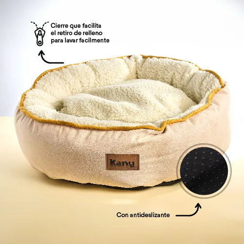 Cama Redonda Ovejero Beige Kanu Pet para Perro - {{ Kanu Pet }}