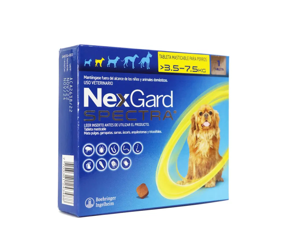 Antipulgas Nexgard para Perros S de 3.5 a 7 Kg