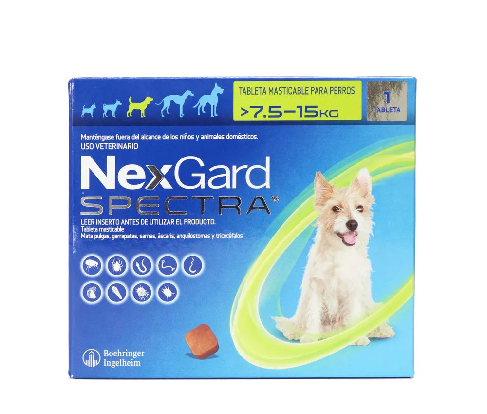 Antipulgas Nexgard Spectra para Perros M de 7 a 15 Kg