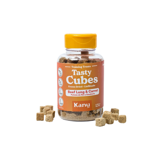 Kanu Pet Tasty Cubes de Zanahoria Liofilizada para Perros, 20 g - Snack Natural, Bajo en Calorías, Ideal para Entrenar y Recompensar a tu Mascota