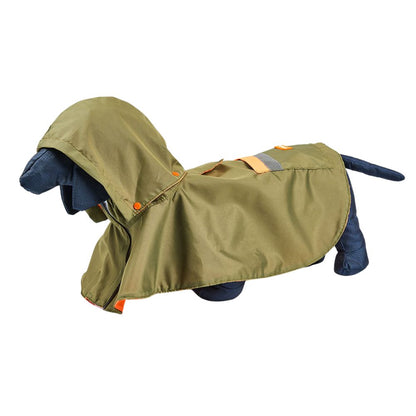 Impermeable Verde Militar y Naranja Kanu Pet para Perro
