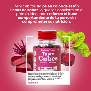 Kanu Pet Tasty Cubes de Remolacha Liofilizada para Perros, 20 g - Ideales para Entrenar, Bajas en Calorías y Llenas de Sabor