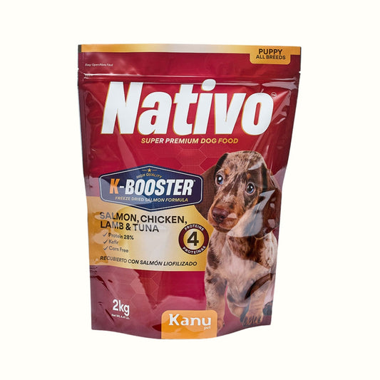 Alimento Seco Nativo K-Booster Salmón, Pollo, Cordero y Atún Kanu Pet para Perro Cachorro 2kg