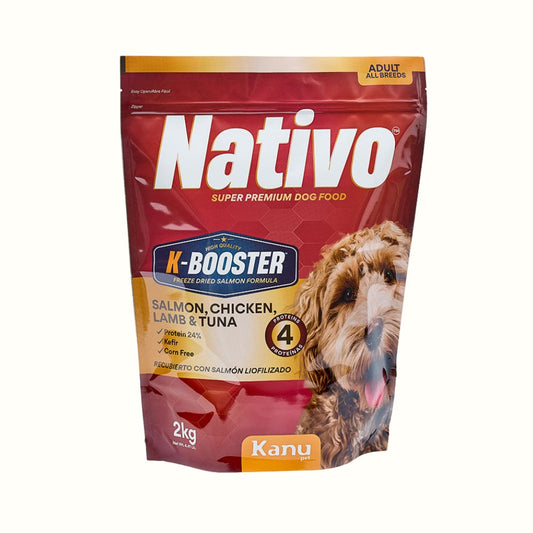 Alimento Seco Nativo K-Booster Salmón, Pollo, Cordero y Atún Kanu Pet para Perro Adulto 2kg