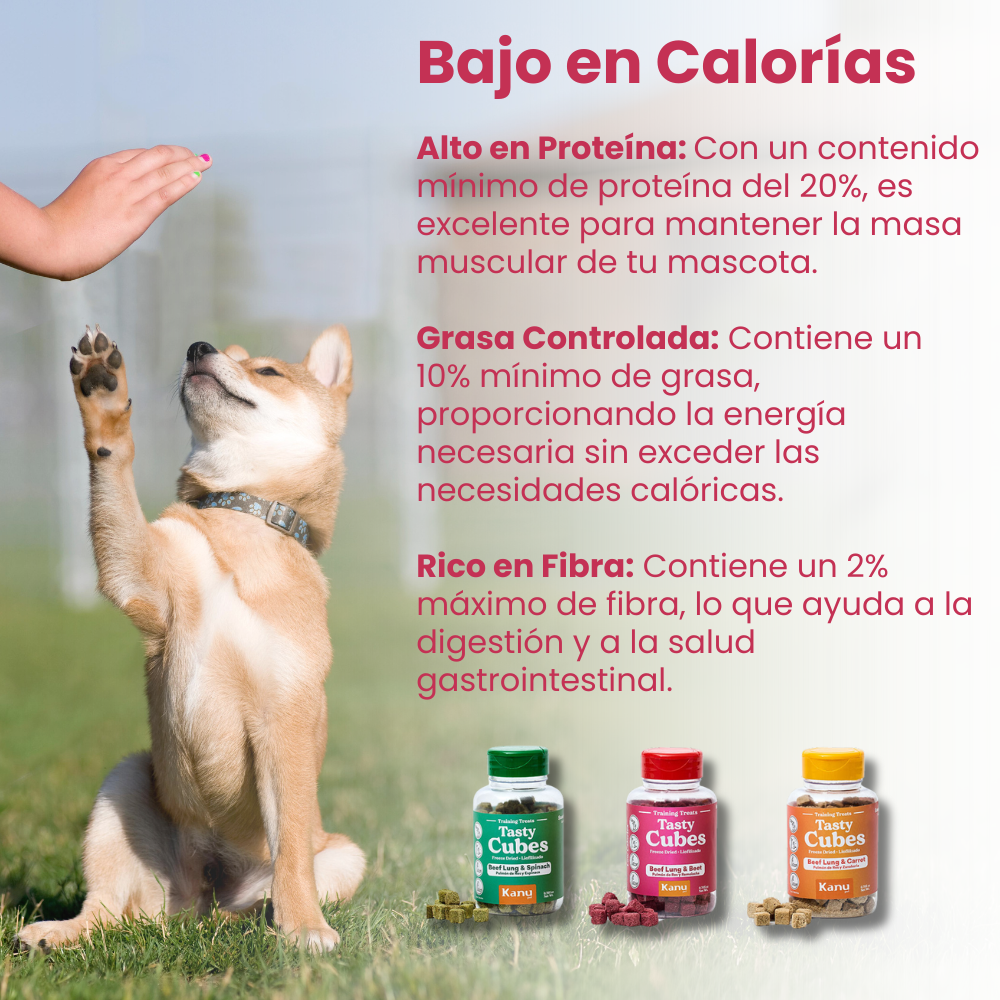 Kanu Pet Tasty Cubes de Remolacha Liofilizada para Perros, 20 g - Ideales para Entrenar, Bajas en Calorías y Llenas de Sabor