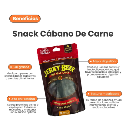Snack de Cábano Jerky Grill Meat Flavor Kanu Pet Para Perro