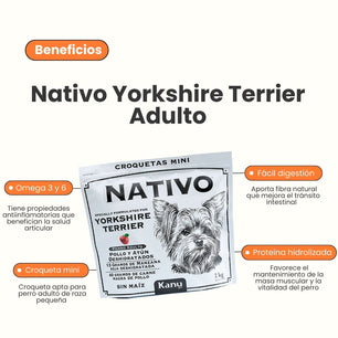 Alimento Nativo Yorkshire Terrier Adulto 2kg Kanu Pet para Perro Nutrición Premium