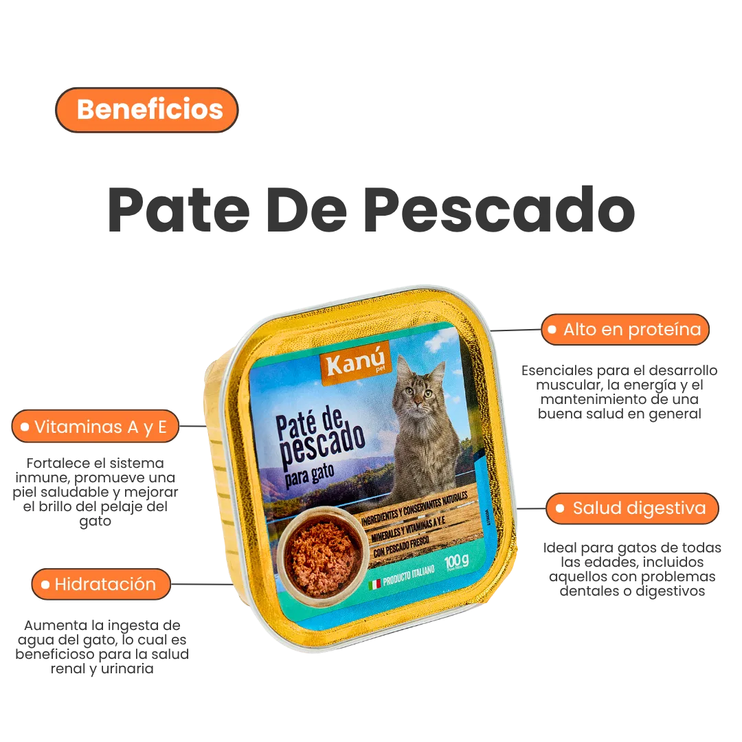 Alimento Húmedo Paté de pescado Kanu Pet  para Gato