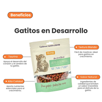 Galletas Blandas Kanu Pet Gatitos en Desarrollo y Apoyo al Crecimiento Muscular