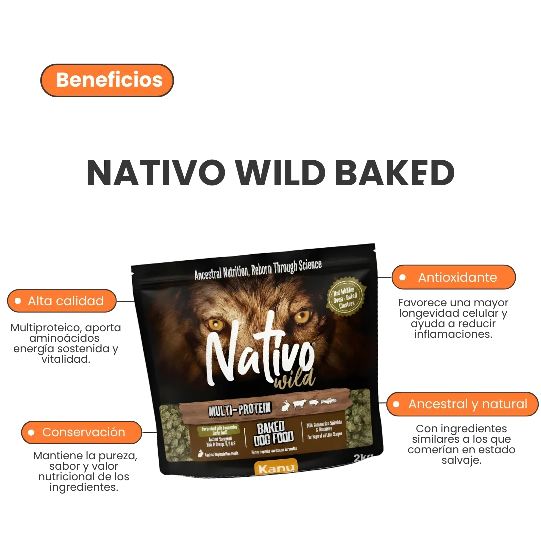 Alimento Horneado Nativo Wild Multi-Proteína Kanu Pet para Perro