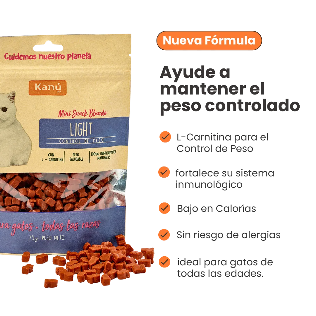 Galletas Blandas para el Control de Peso Kanu Pet Light para Gato