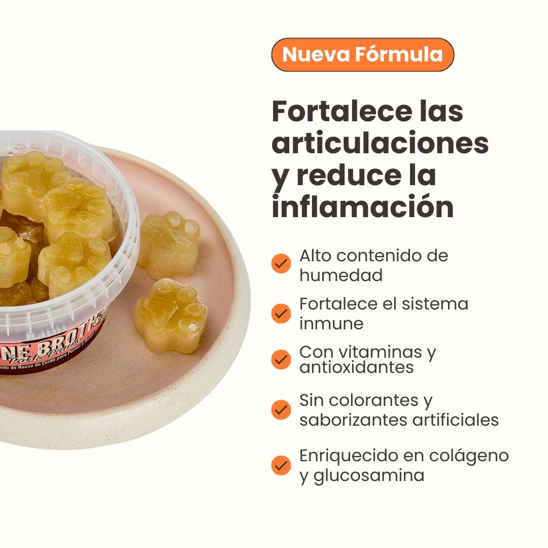 Snack Huellas de Caldo de Hueso Cerdo Kanu Pet para Perros y Gatos