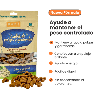 Galletas Blandas con Ajo Kanu Control Pulgas y Garrapatas Kanu Pet para Perro. 100% Naturales
