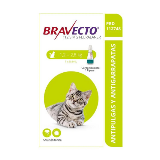 Antipulgas Bravecto Spot On para Gatos 1.2 a 2.8 Kg