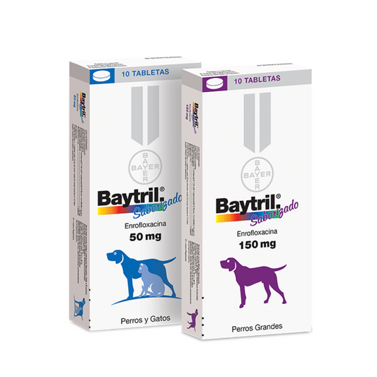 Baytril Saborizado Caja x 10 Tabletas Para Perro y Gato