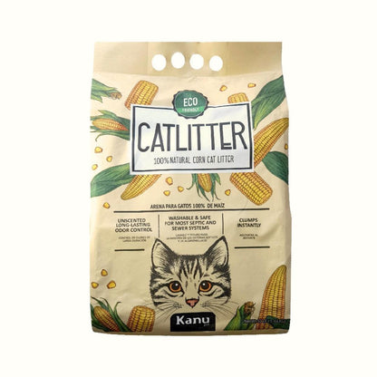 Arena 100% de Maíz Kanu Pet Corn Cat Litter para Gato 100% Ecológíca