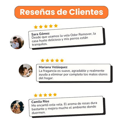 Vela eliminadora de olores Kanu Pet para perros y gatos aroma Rose Temptation