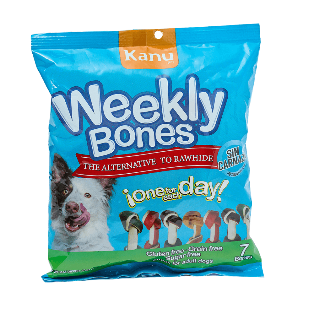 Snacks Huesos Medianos con Sabores surtidos Kanu Weekly Bones para Perro x 7 Uds - {{ Kanu Pet }}